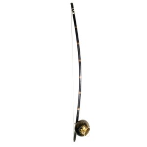 Painted berimbau instrument for capoeira gold black style